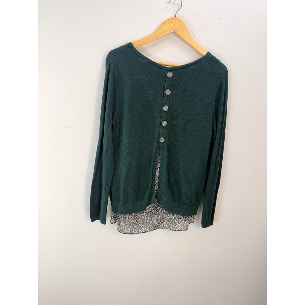 Apt 9 Shirt Women M Black Top Blouse Long Sleeve Ladies - Picture 4 of 11